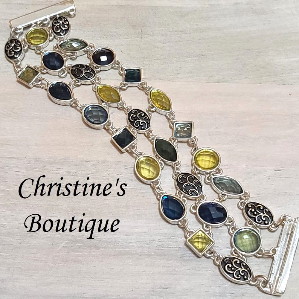 Cabachon bracelet, fashion bracelet with magenetic clasp